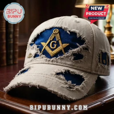 Freemason EST 1717 Distressed Gray Baseball Cap