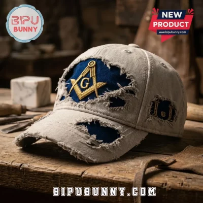Freemason EST 1717 Distressed Gray Baseball Cap