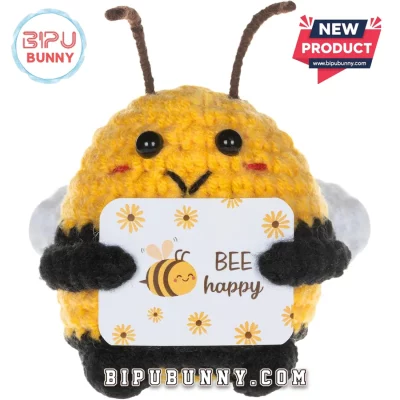 Funny Positive Crochet Honeybee Emotional Support Doll