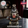 Gene Simmons Kiss faceted crystal bust with God of Thunder and Rock and Roll inscription on a black marble tabletop.!