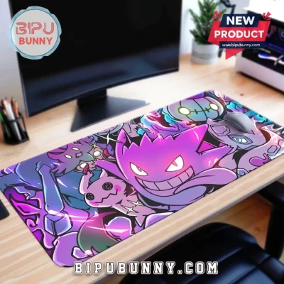 Gengar Anime Purple Ghost Gaming Desk Mat