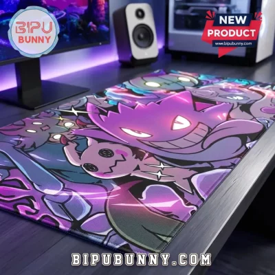 Gengar Anime Purple Ghost Gaming Desk Mat
