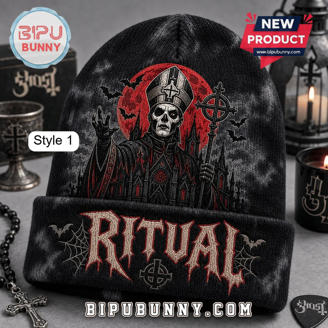 Ghost Band Halloween Beanie Hat 2026 Ghost Band Halloween Beanie Hat 2026