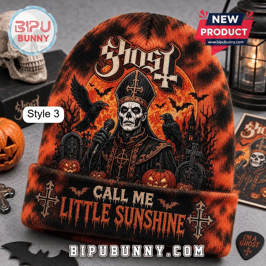 Ghost Band Halloween Beanie Hat 2026 Ghost Band Halloween Beanie Hat 2026