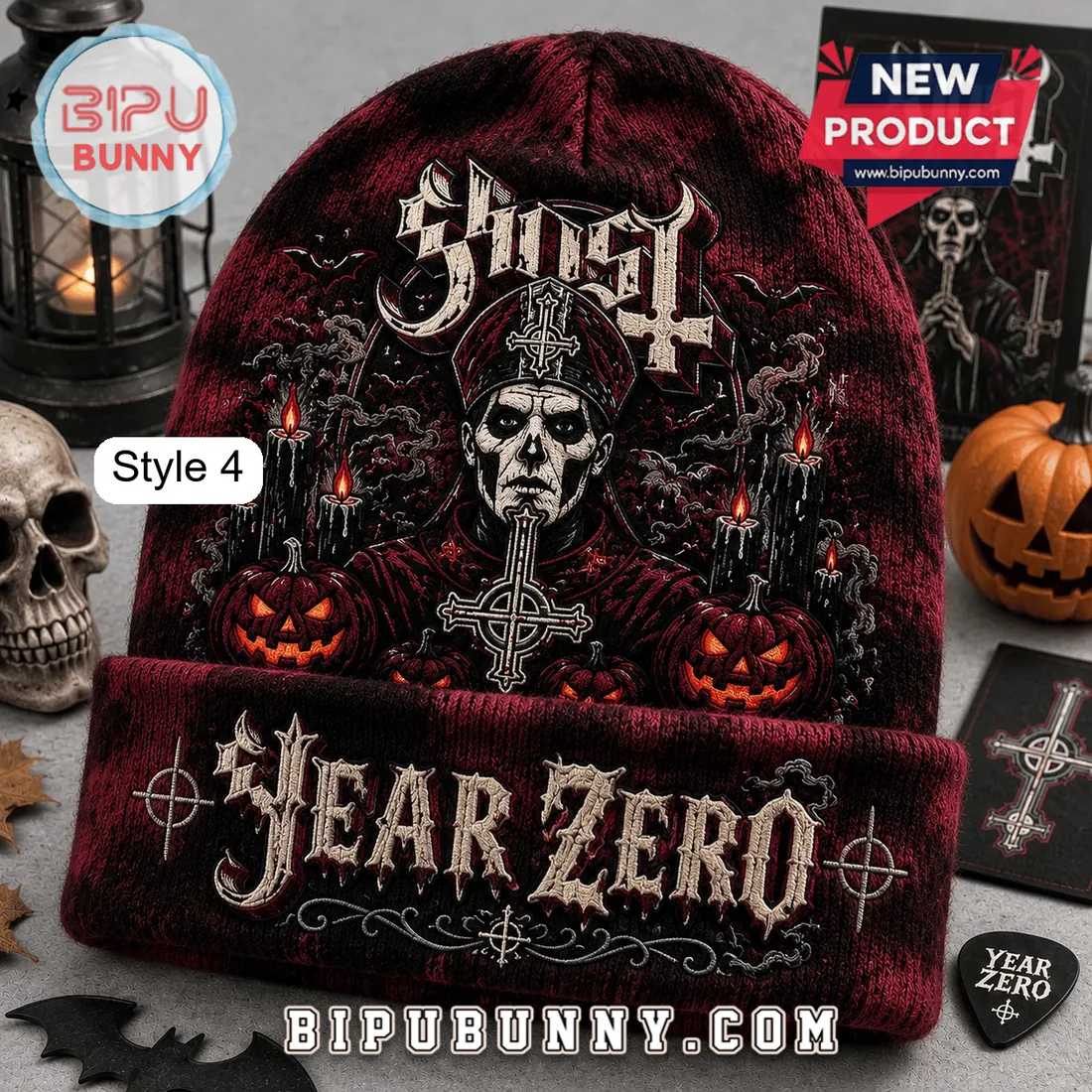 Ghost Band Halloween Beanie Hat 2026 Ghost Band Halloween Beanie Hat 2026
