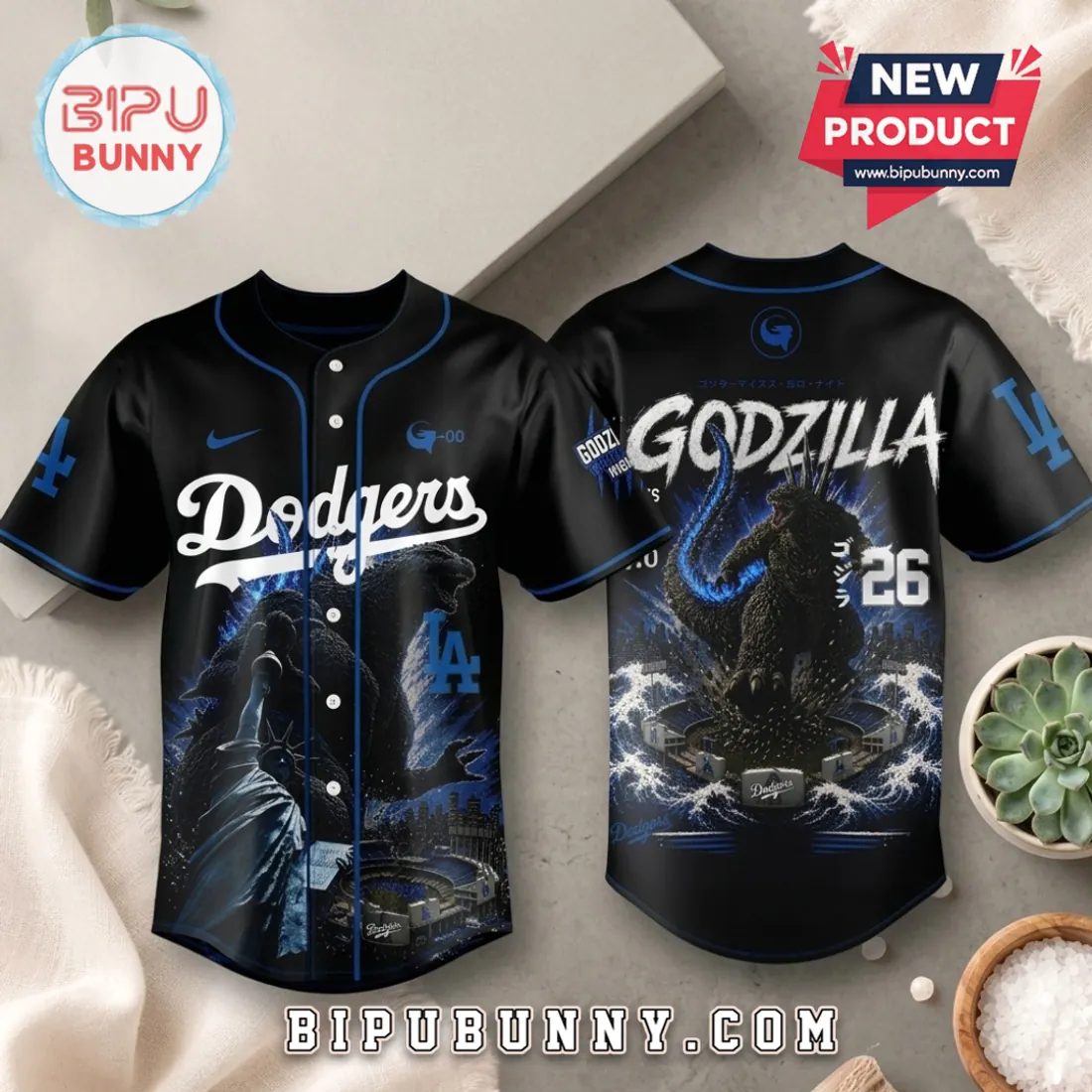 Godzilla Minus One Los Angeles Dodgers Black Baseball Jersey Godzilla Minus One Los Angeles Dodgers Black Baseball Jersey