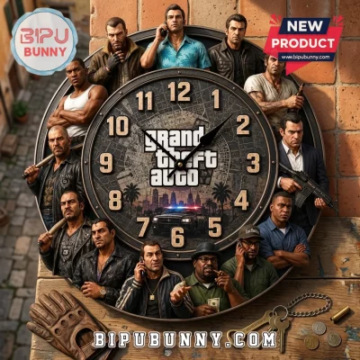 Grand Theft Auto 5 Characters Premium Round Wall Clock