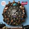 Grand Theft Auto wall clock featuring game protagonists surrounding a city map dial with numbers on a light blue background.!
