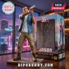 Grand Theft Auto VI Jason vinyl collectible figure standing on a wooden base with his matching product packaging box.!