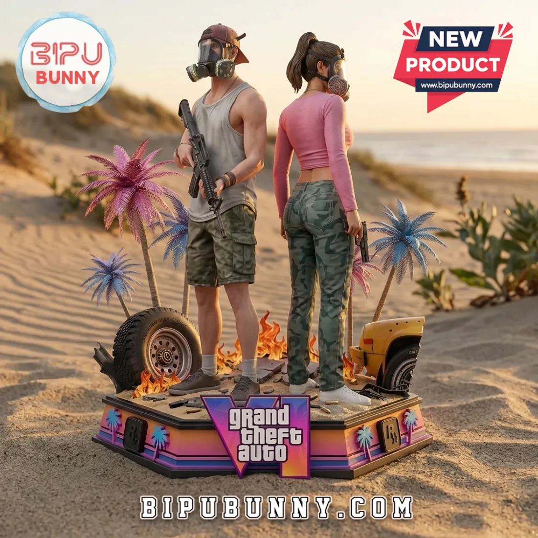 Grand Theft Auto VI Sculpted Diorama Statue Grand Theft Auto VI Sculpted Diorama Statue