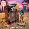 Grand Theft Auto VI Vice City edition collectible figure in display box on sand with sunset beach background.!