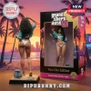 Grand Theft Auto VI Vice City collectible figure of a woman with curly hair wearing a teal jersey and white bikini bottom.!