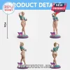 9cm tall blonde female anime-style collectible figure in a teal crop top, white bikini, and sandals on a circular base.!
