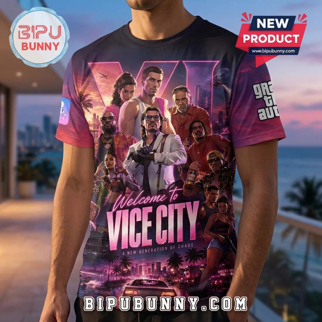 Grand Theft Auto VI Vice City Limited Edition T-Shirt Grand Theft Auto VI Vice City Limited Edition T-Shirt