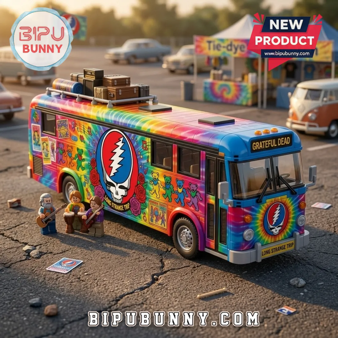 Grateful Dead 60th Anniversary Tie Dye Tour Bus Building Set Grateful Dead 60th Anniversary Tie Dye Tour Bus Building Set