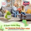 Green crochet dinosaur plushie holding a sign that reads Always be yourself, Unless you can be a DINOSAUR.!