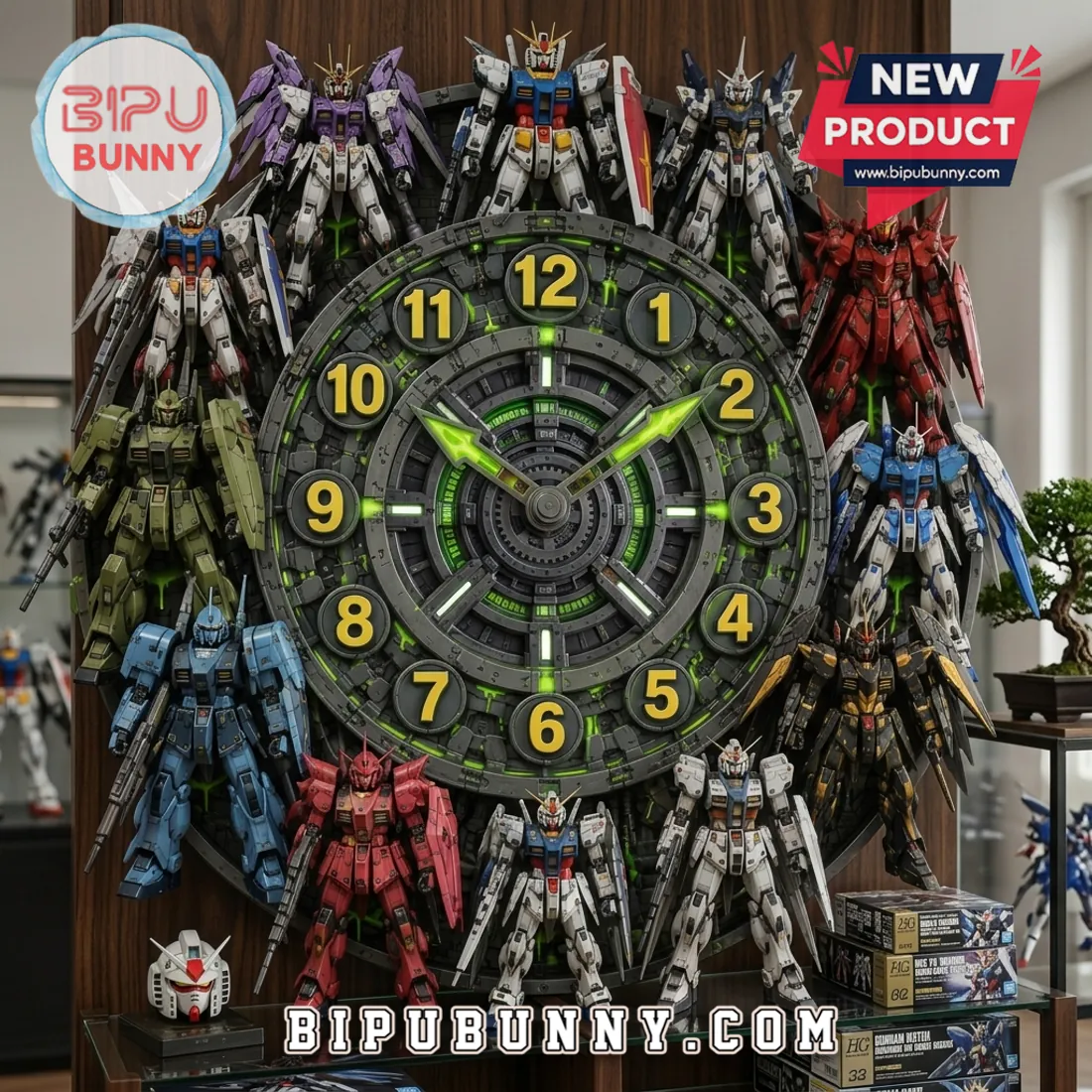 Gundam Mecha Hangar Personalized Acrylic Wall Clock Gundam Mecha Hangar Personalized Acrylic Wall Clock