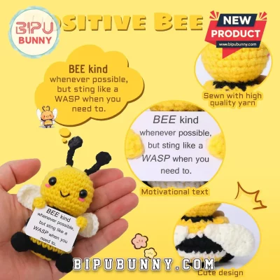 Handmade Crochet Bee Emotional Support Plushie