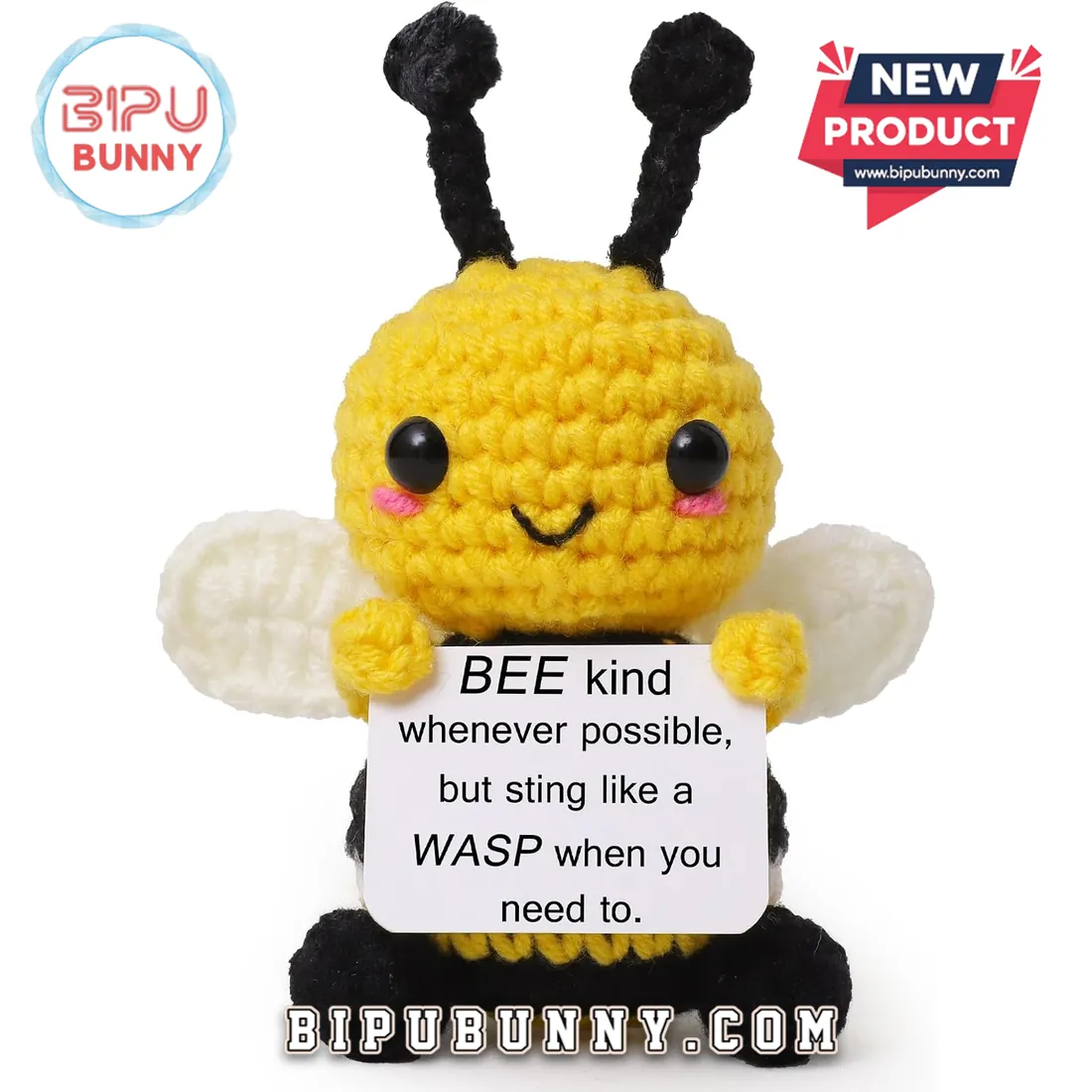Handmade Crochet Bee Emotional Support Plushie Handmade Crochet Bee Emotional Support Plushie