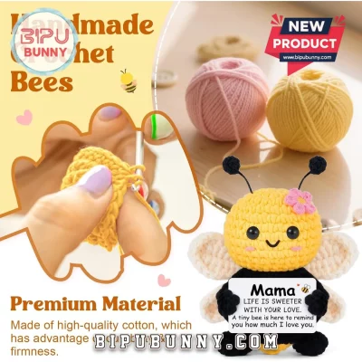 Handmade Crochet Bee Mama Affirmation Doll Handmade Crochet Bee Mama Affirmation Doll