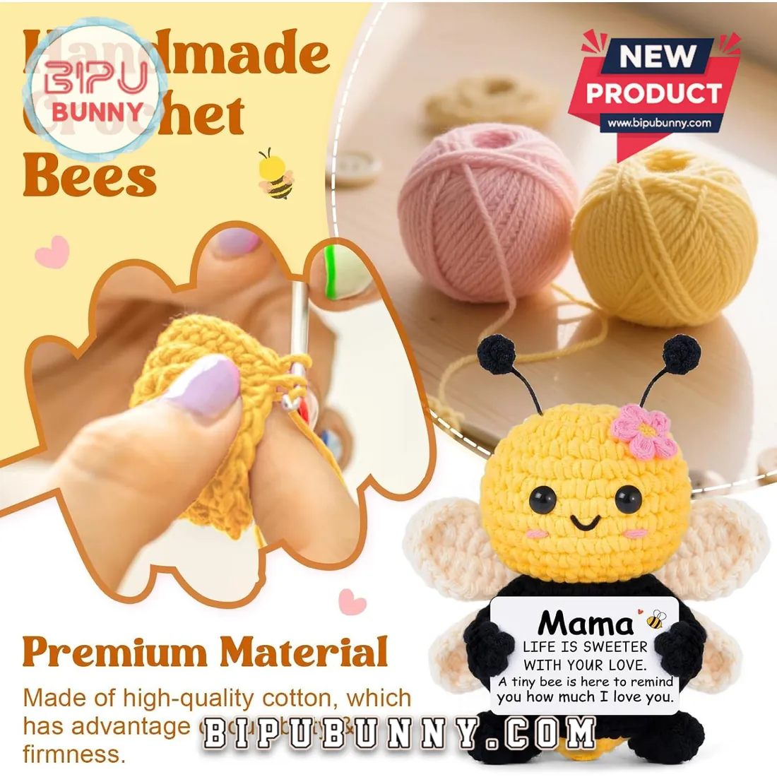 Handmade Crochet Bee Mama Affirmation Doll Handmade Crochet Bee Mama Affirmation Doll