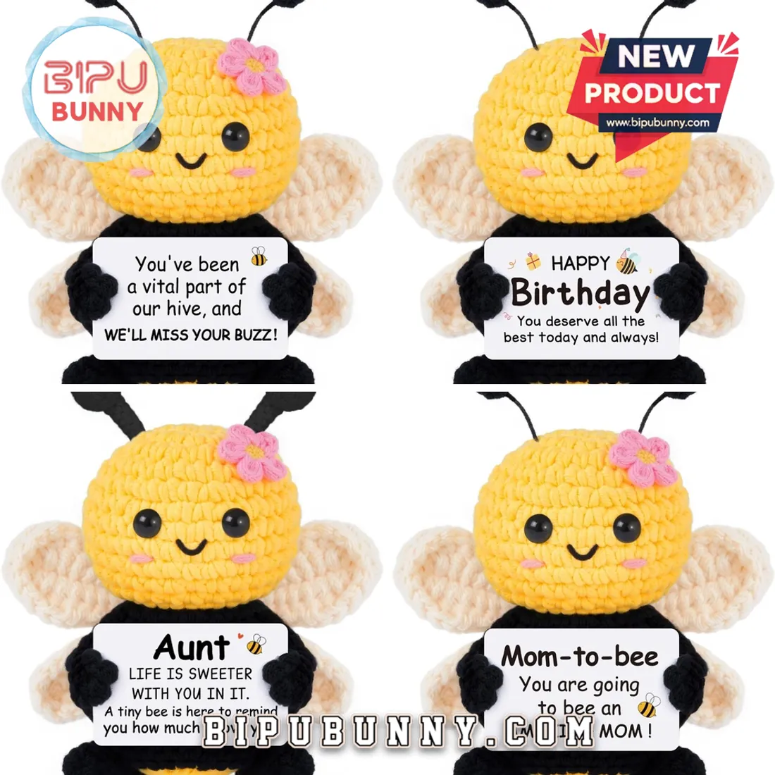Handmade Crochet Bee Mama Affirmation Doll Handmade Crochet Bee Mama Affirmation Doll