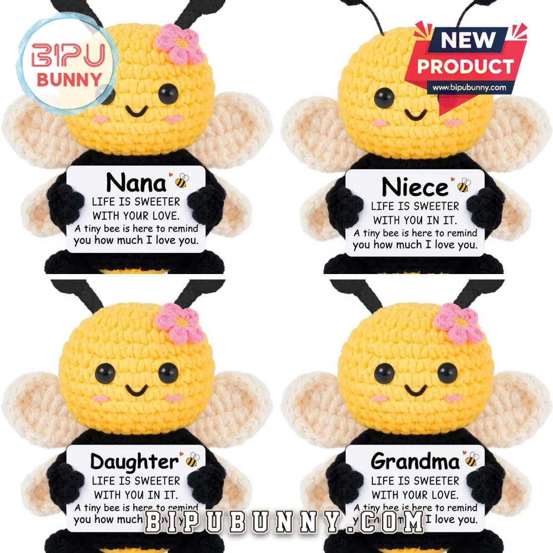 Handmade Crochet Bee Mama Affirmation Doll Handmade Crochet Bee Mama Affirmation Doll