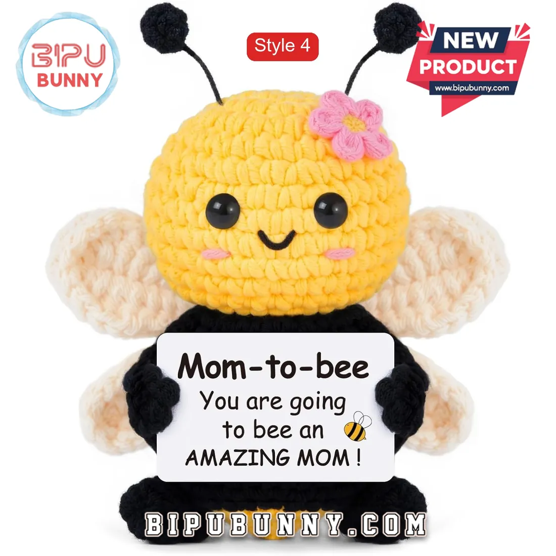 Handmade Crochet Bee Mama Affirmation Doll Handmade Crochet Bee Mama Affirmation Doll