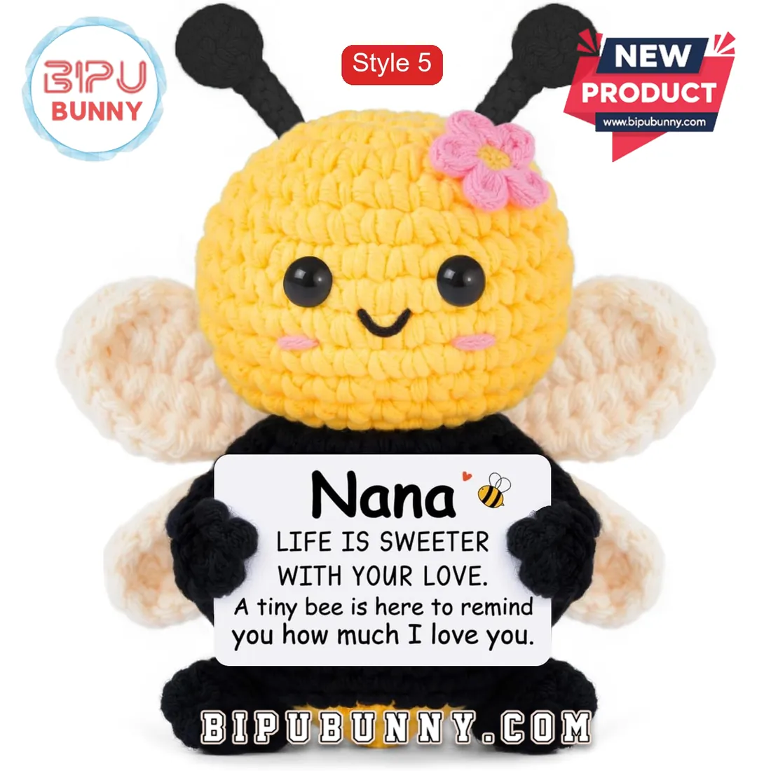Handmade Crochet Bee Mama Affirmation Doll Handmade Crochet Bee Mama Affirmation Doll