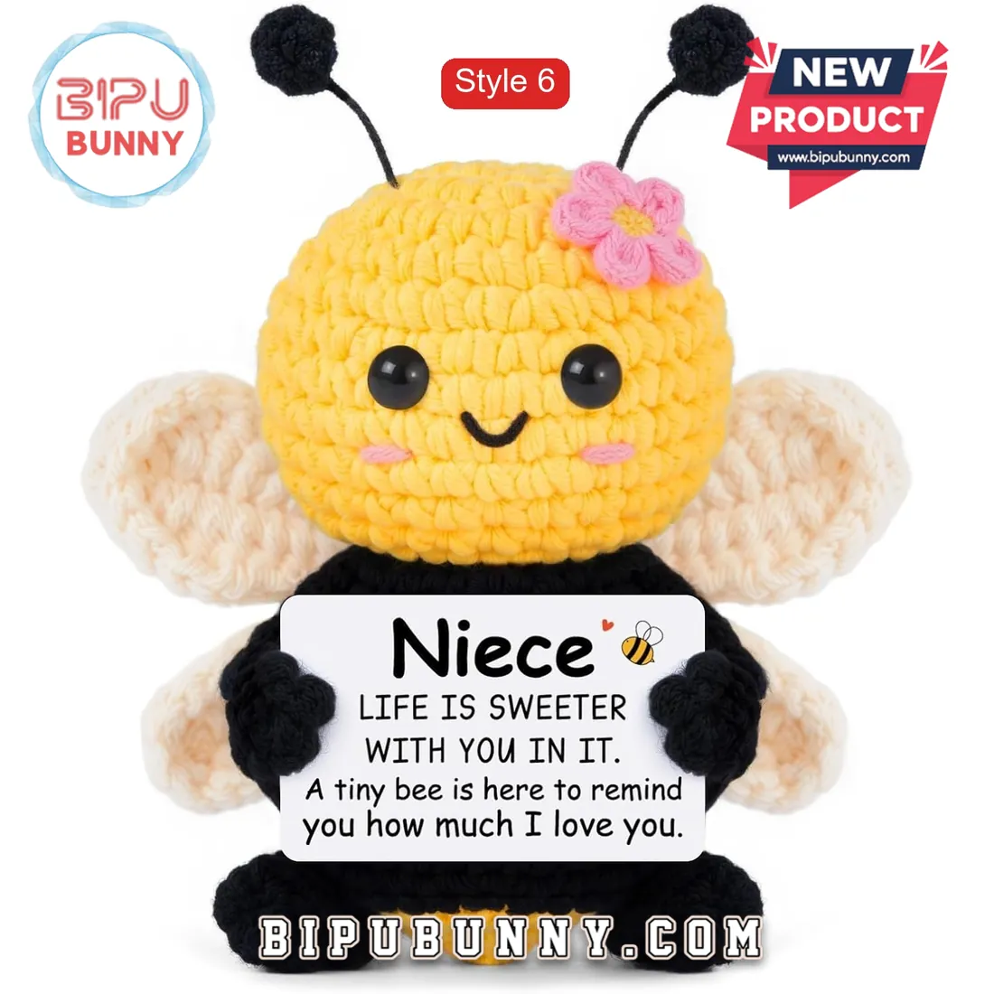 Handmade Crochet Bee Mama Affirmation Doll Handmade Crochet Bee Mama Affirmation Doll
