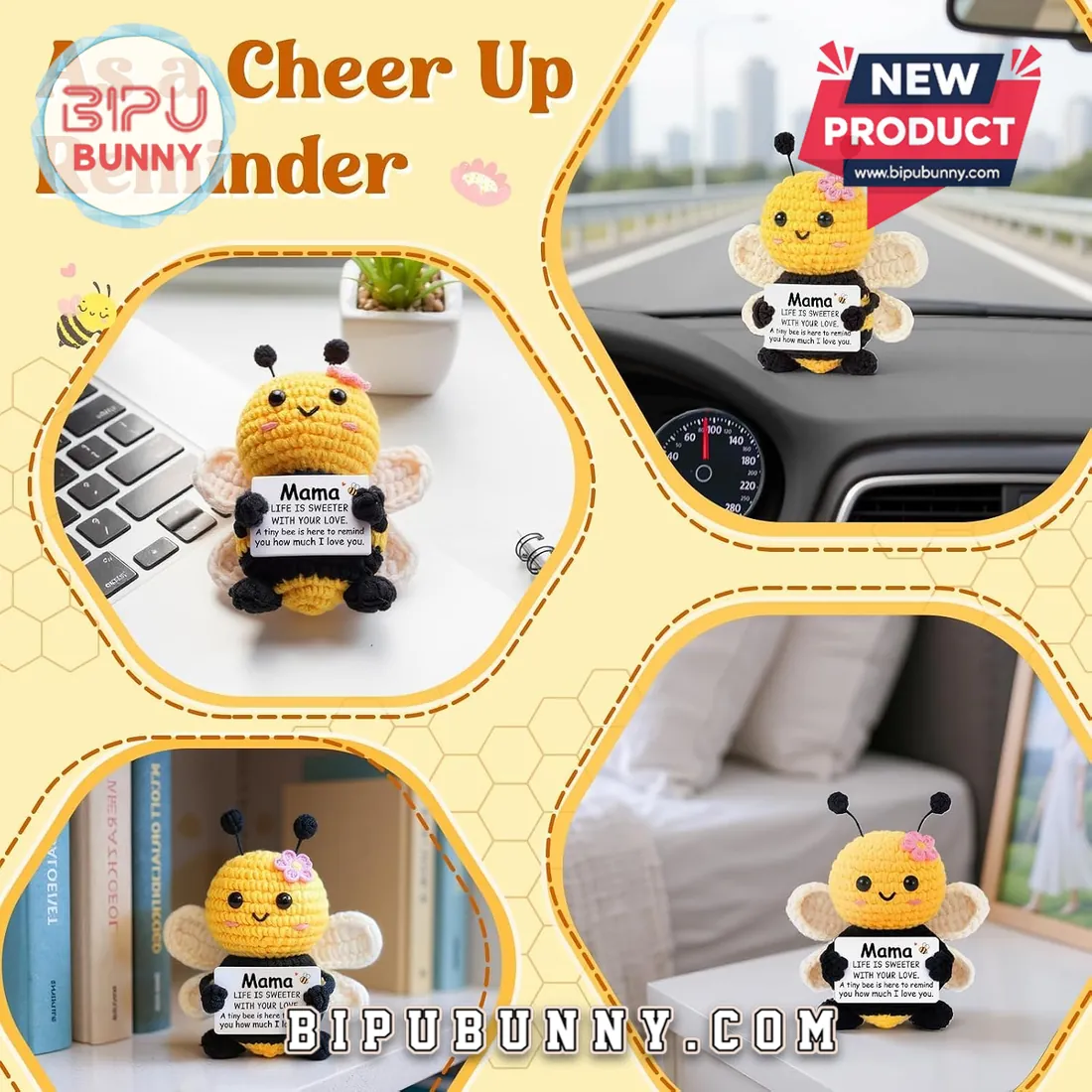 Handmade Crochet Bee Mama Affirmation Doll Handmade Crochet Bee Mama Affirmation Doll