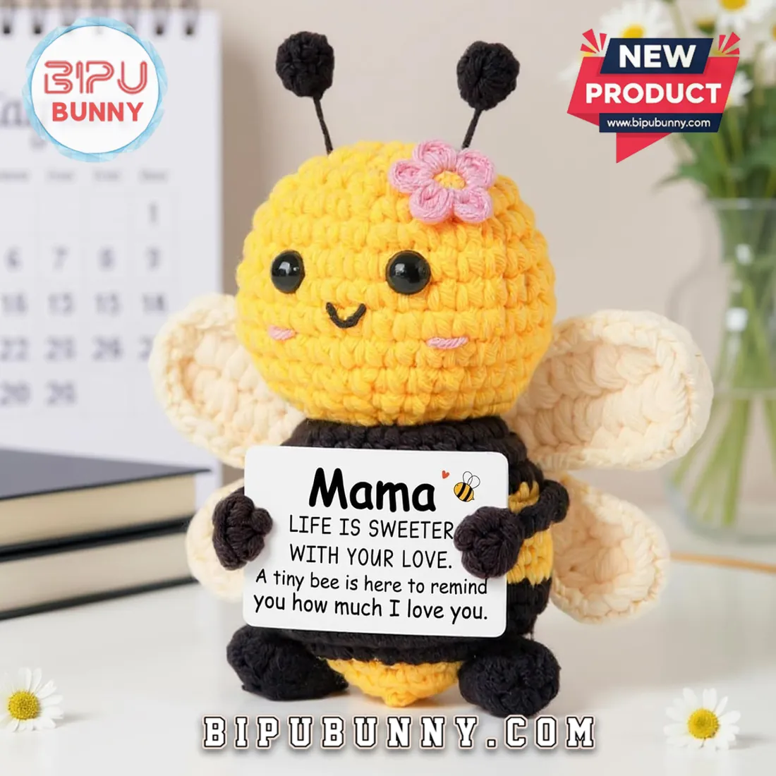 Handmade Crochet Bee Mama Affirmation Doll Handmade Crochet Bee Mama Affirmation Doll