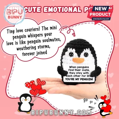 Handmade Crochet Penguin Emotional Support Doll