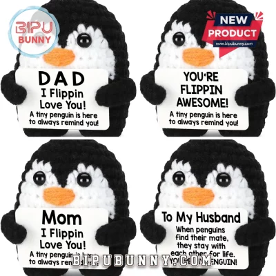 Handmade Crochet Penguin Emotional Support Doll
