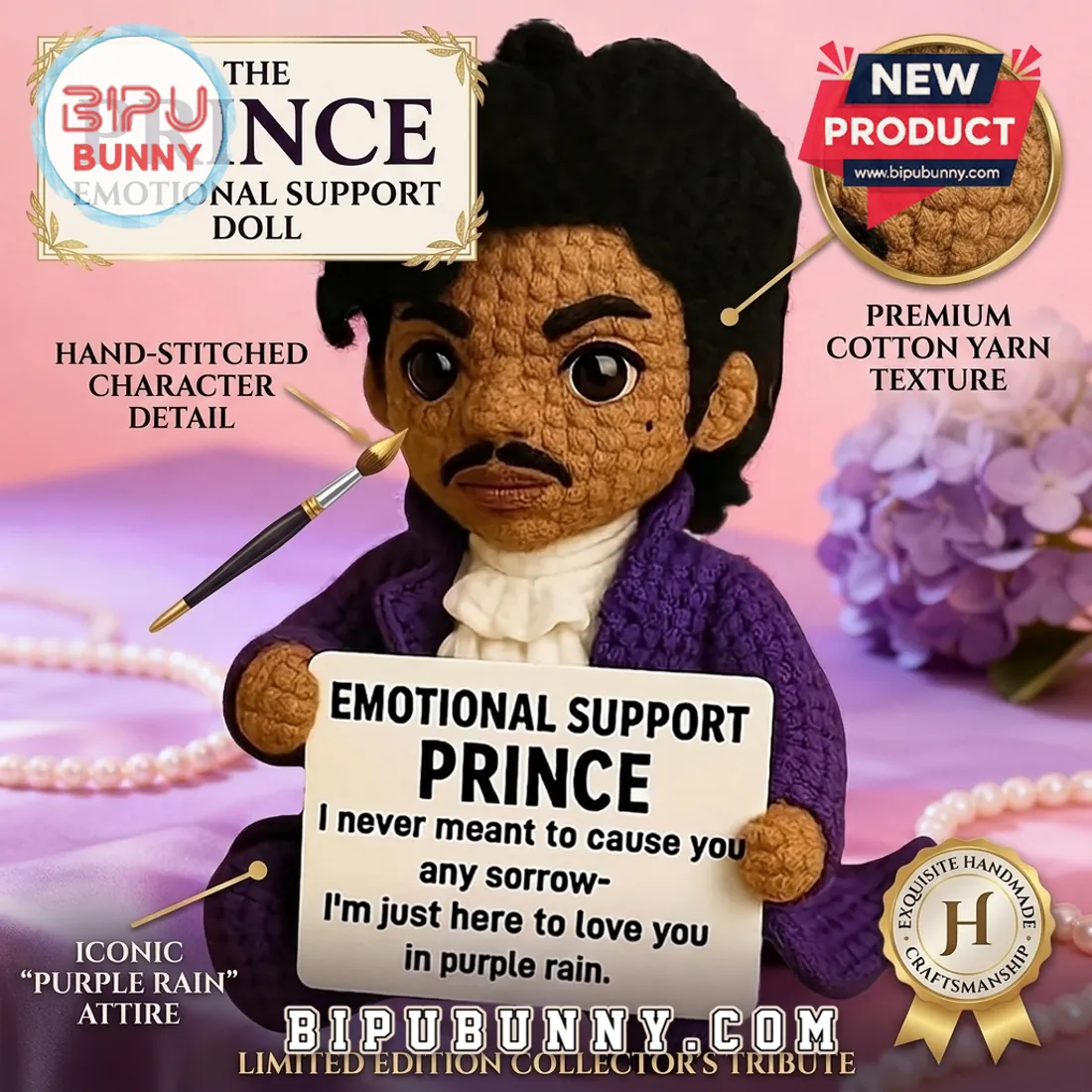 Handmade Crochet Prince Emotional Support Doll Handmade Crochet Prince Emotional Support Doll