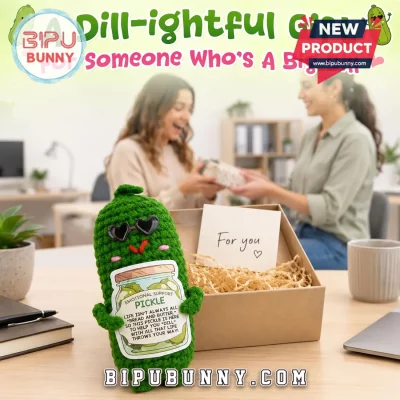 Handmade Emotional Support Pickle Crochet Doll