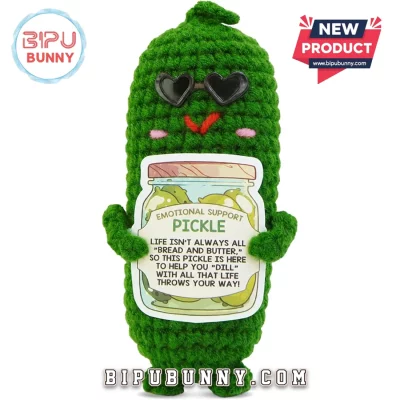 Handmade Emotional Support Pickle Crochet Doll