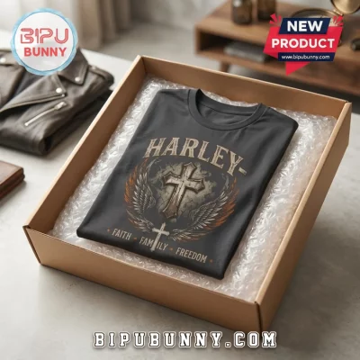 Harley Davidson Faith Family Freedom Cross T-Shirt
