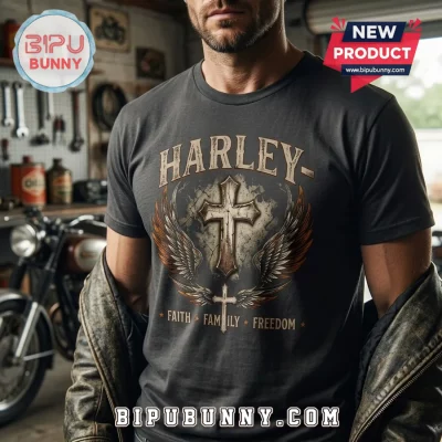 Harley Davidson Faith Family Freedom Cross T-Shirt