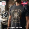 Charcoal gray cotton t-shirt featuring a vintage cross, angel wings, and the text Harley, Faith, Family, Freedom.!