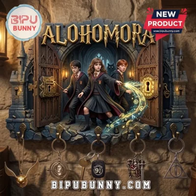 Harry Potter Alohomora Sculpted Wooden Wall Key Rack
