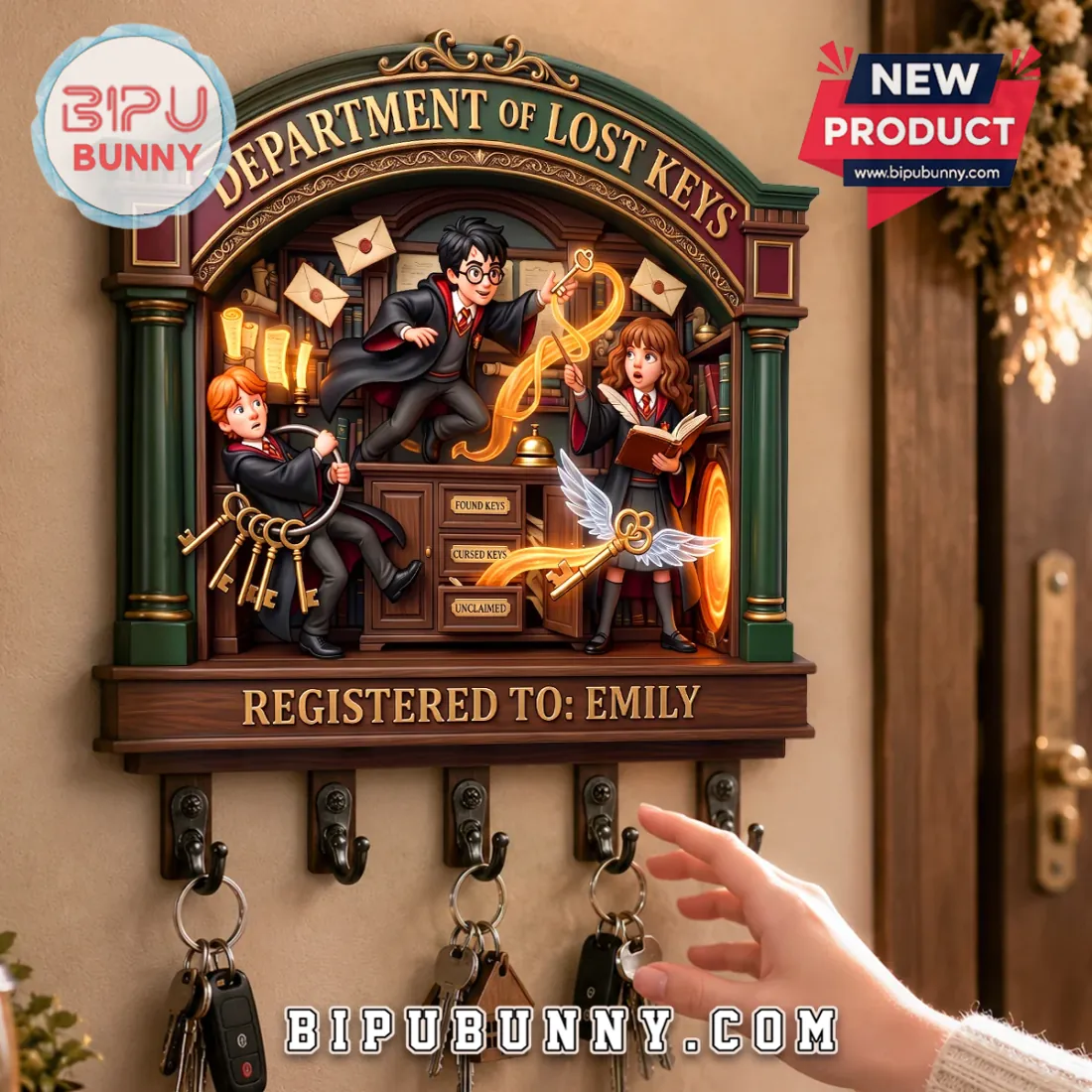 Harry Potter Department of Lost Keys Wooden Key Rack Harry Potter Department of Lost Keys Wooden Key Rack