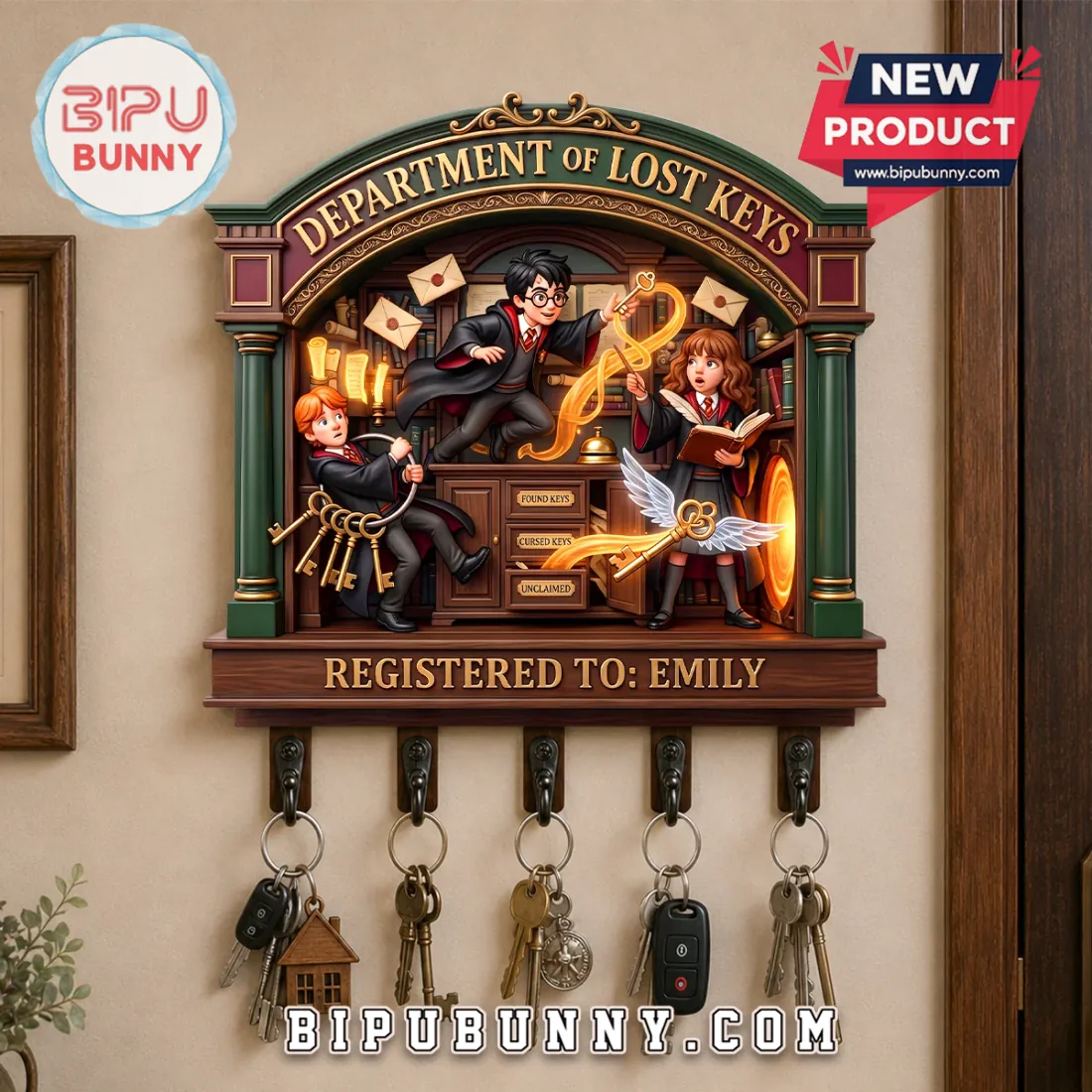 Harry Potter Department of Lost Keys Wooden Key Rack Harry Potter Department of Lost Keys Wooden Key Rack