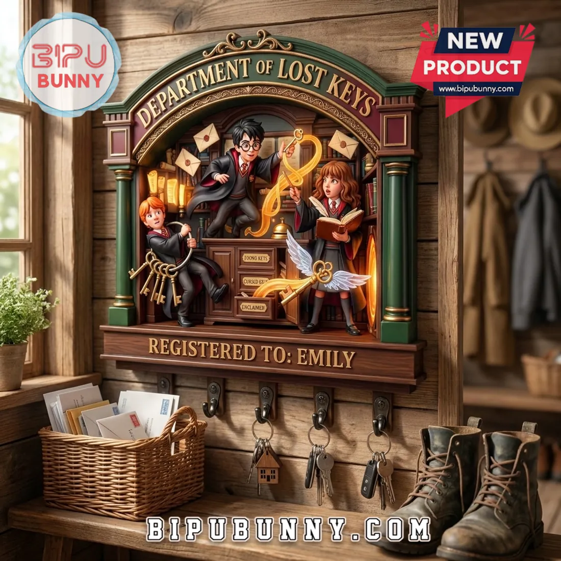 Harry Potter Department of Lost Keys Wooden Key Rack Harry Potter Department of Lost Keys Wooden Key Rack