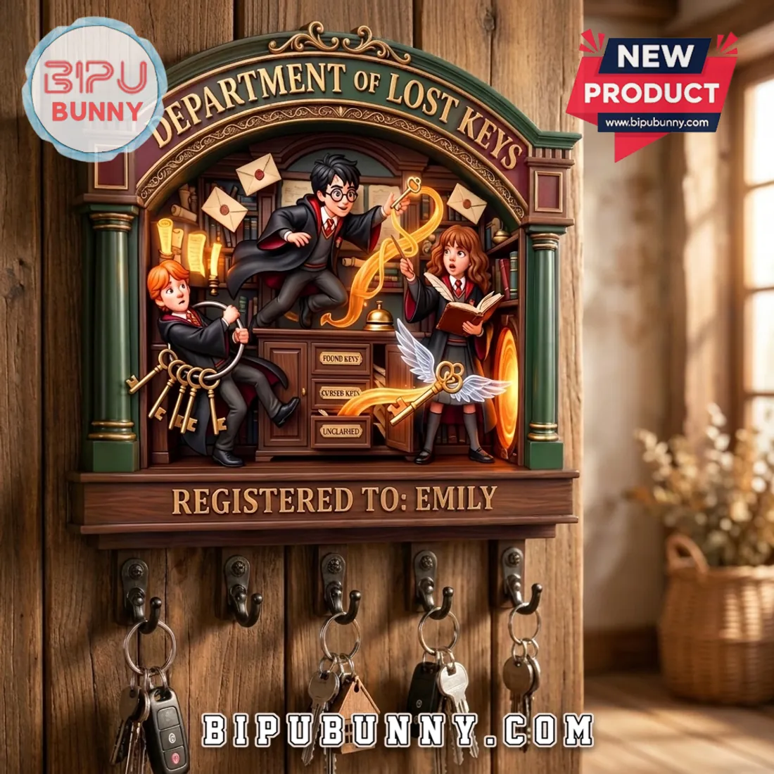 Harry Potter Department of Lost Keys Wooden Key Rack Harry Potter Department of Lost Keys Wooden Key Rack