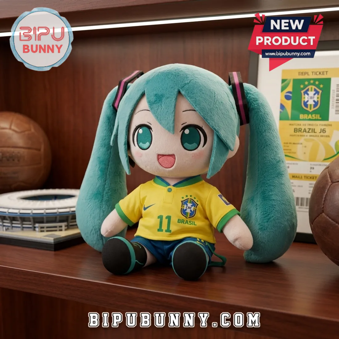 Hatsune Miku Brazil National Team Plush Doll Hatsune Miku Brazil National Team Plush Doll