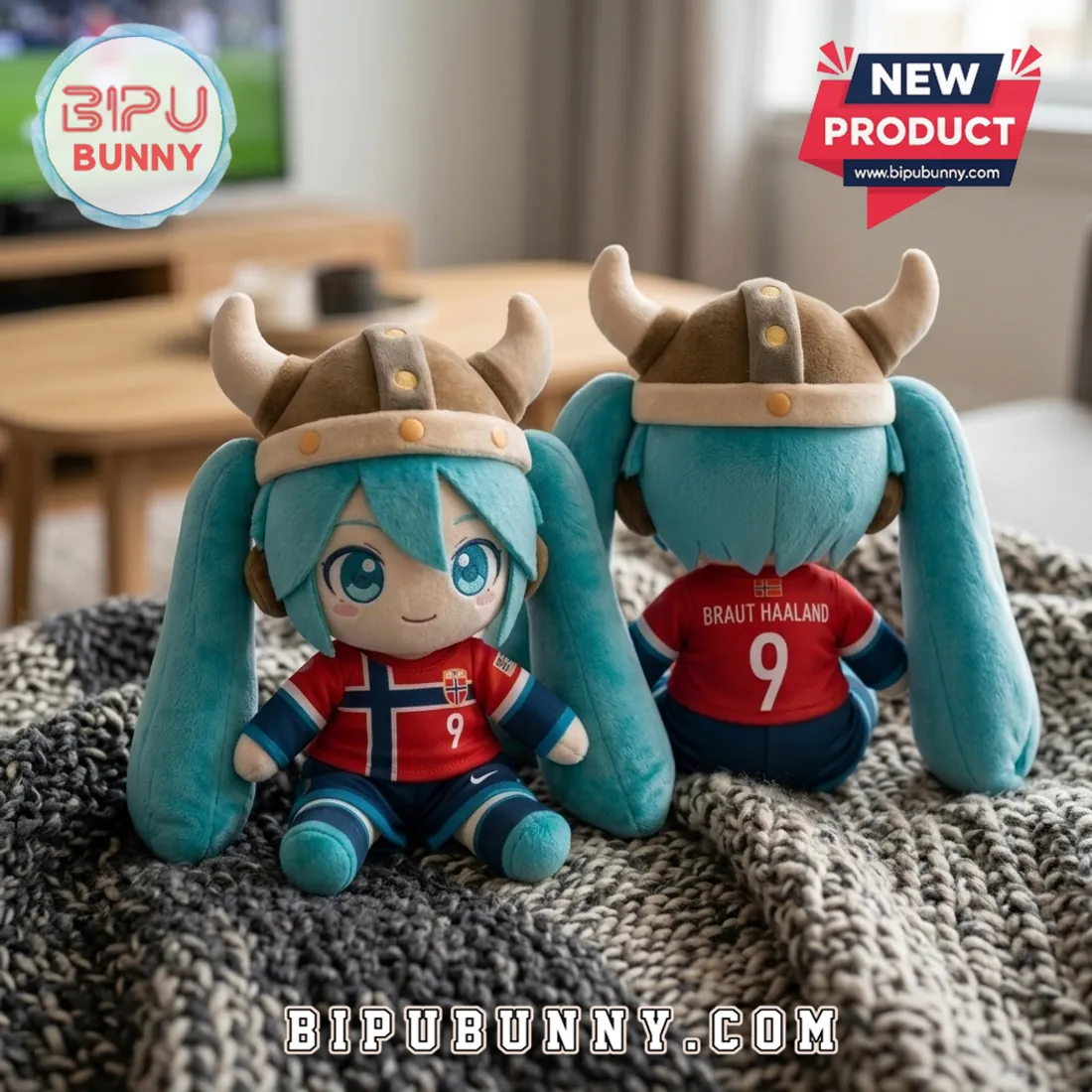 Hatsune Miku Erling Braut Haaland Norway Plush Doll Hatsune Miku Erling Braut Haaland Norway Plush Doll