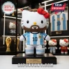 Hello Kitty plush wearing a brown beard and Argentina number 10 soccer jersey on a black base labeled The Greatest.!