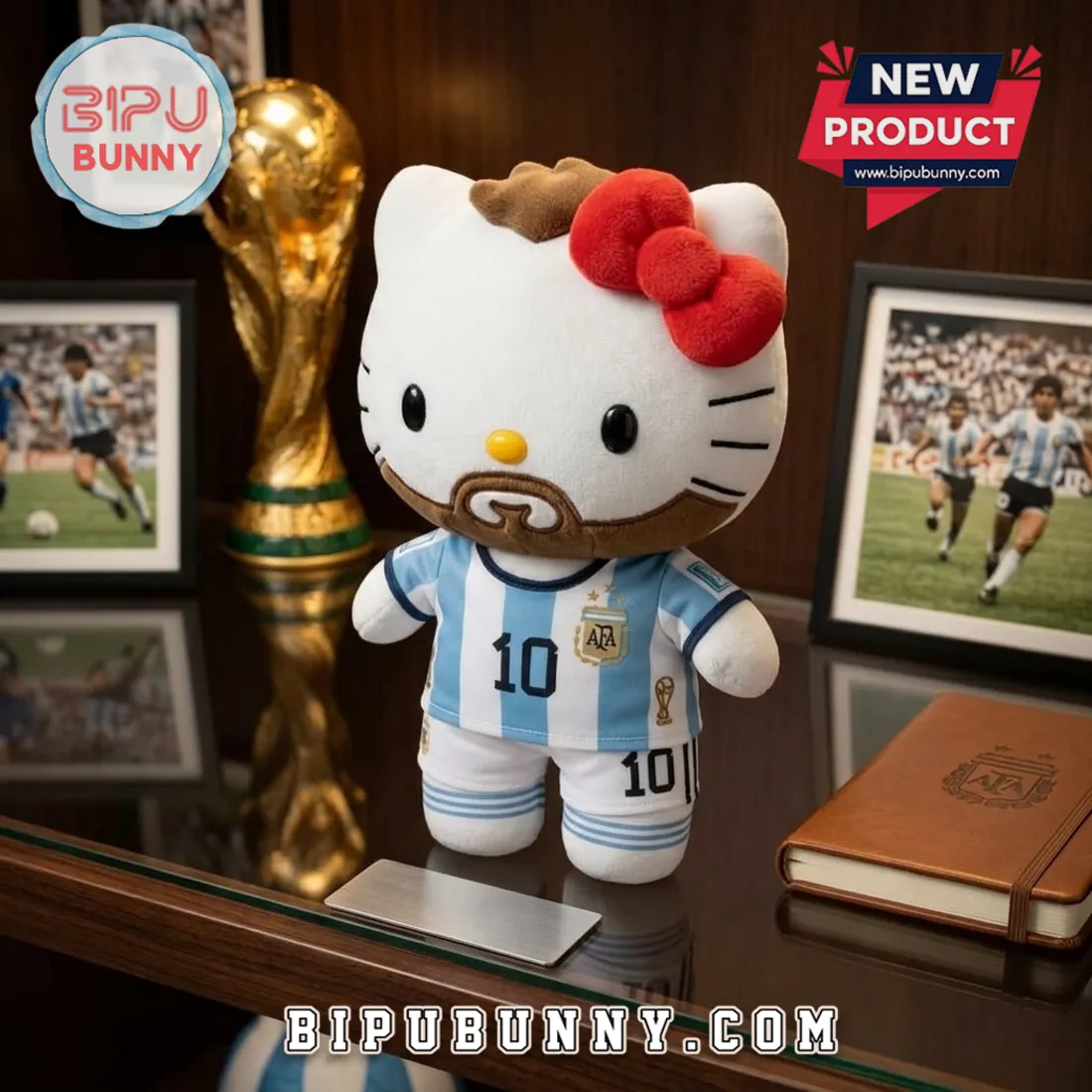 Hello Kitty Argentina Messi Soccer Plush Toy Hello Kitty Argentina Messi Soccer Plush Toy