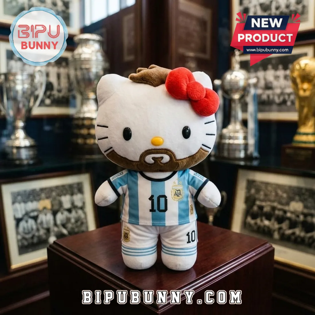 Hello Kitty Argentina Messi Soccer Plush Toy Hello Kitty Argentina Messi Soccer Plush Toy